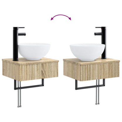 Badkamermeubelset 2 st Sonoma Eiken 33 x 34,5 x 100 cm