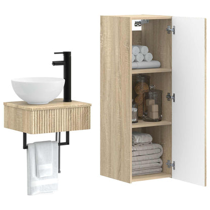 Badkamermeubelset 2 st Sonoma Eiken 33 x 34,5 x 100 cm