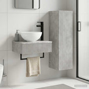 Badkamermeubelset 2 st betongrijs 33x34,5x100 cm