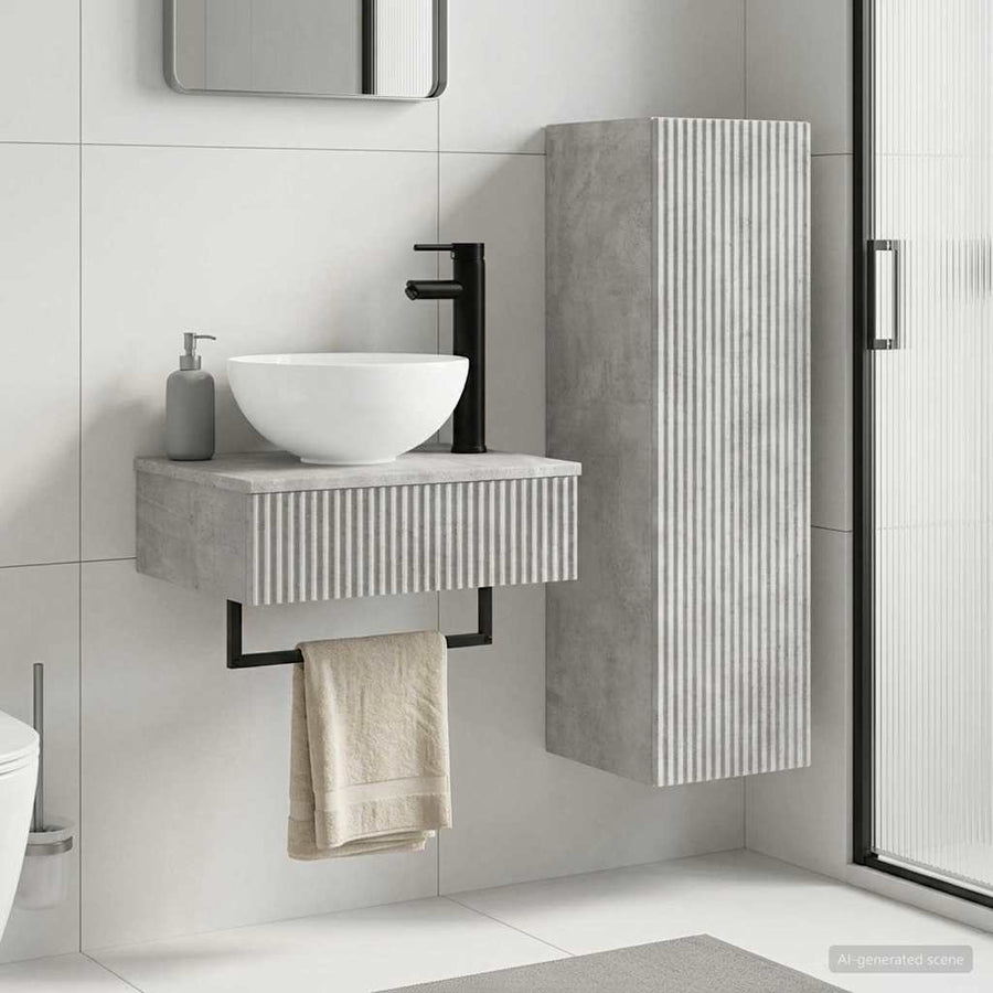 Badkamermeubelset 2 st Betongrijs 33 x 34,5 x 100 cm