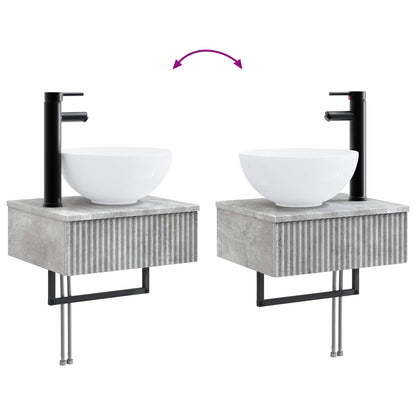 Badkamermeubelset 2 st Betongrijs 33 x 34,5 x 100 cm