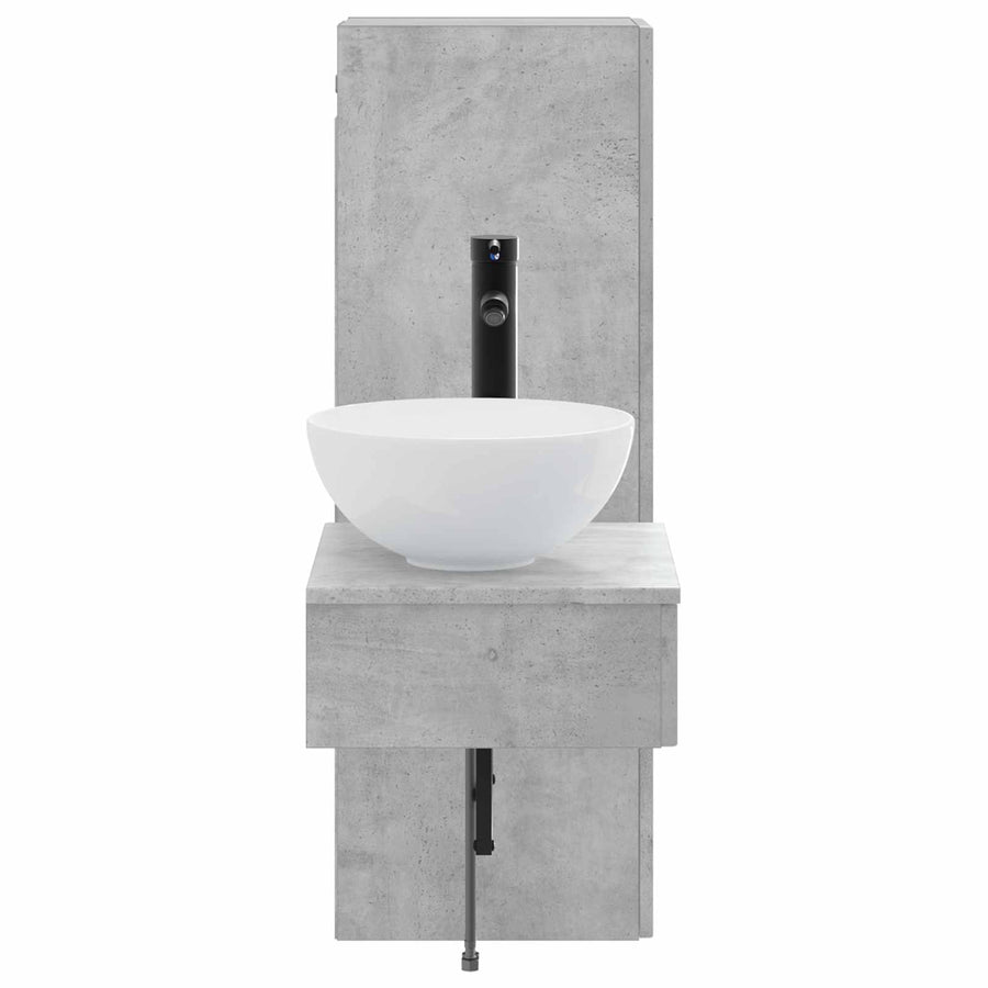 Badkamermeubelset 2 st Betongrijs 33 x 34,5 x 100 cm
