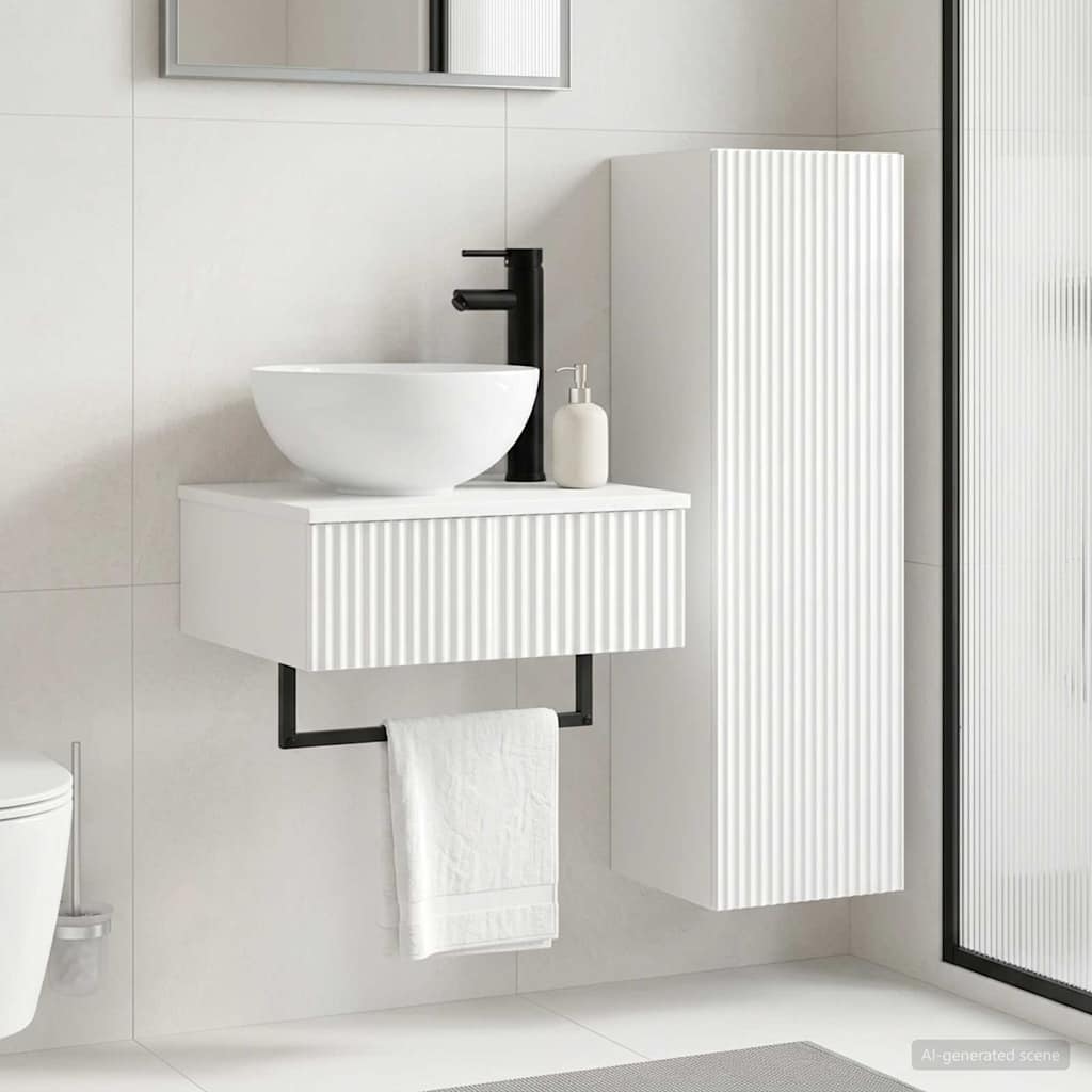Badkamermeubelset 2 st Hoogglans Wit 33 x 34,5 x 100 cm