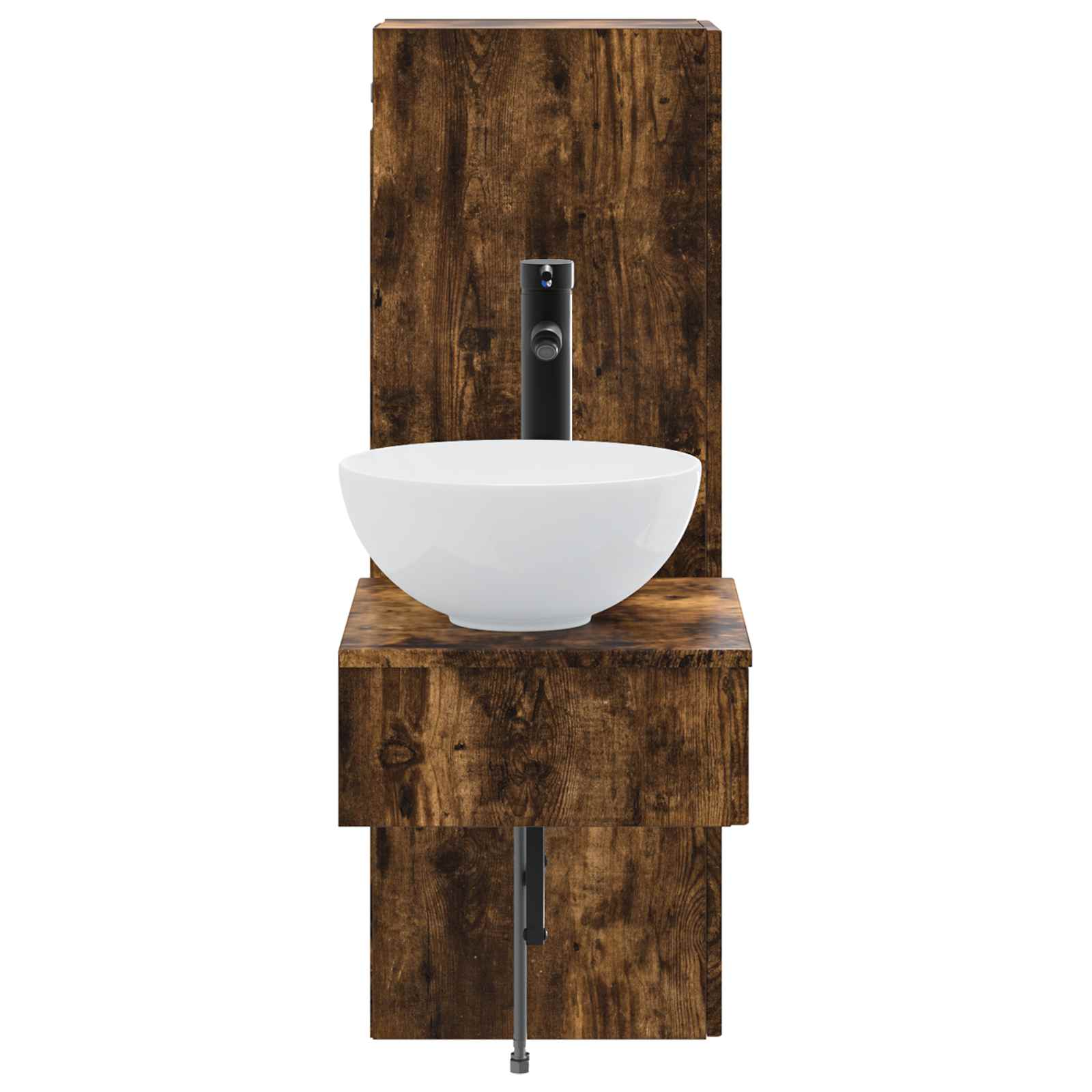Badkamermeubelset 2 st Gerookt eiken 33 x 34,5 x 100 cm