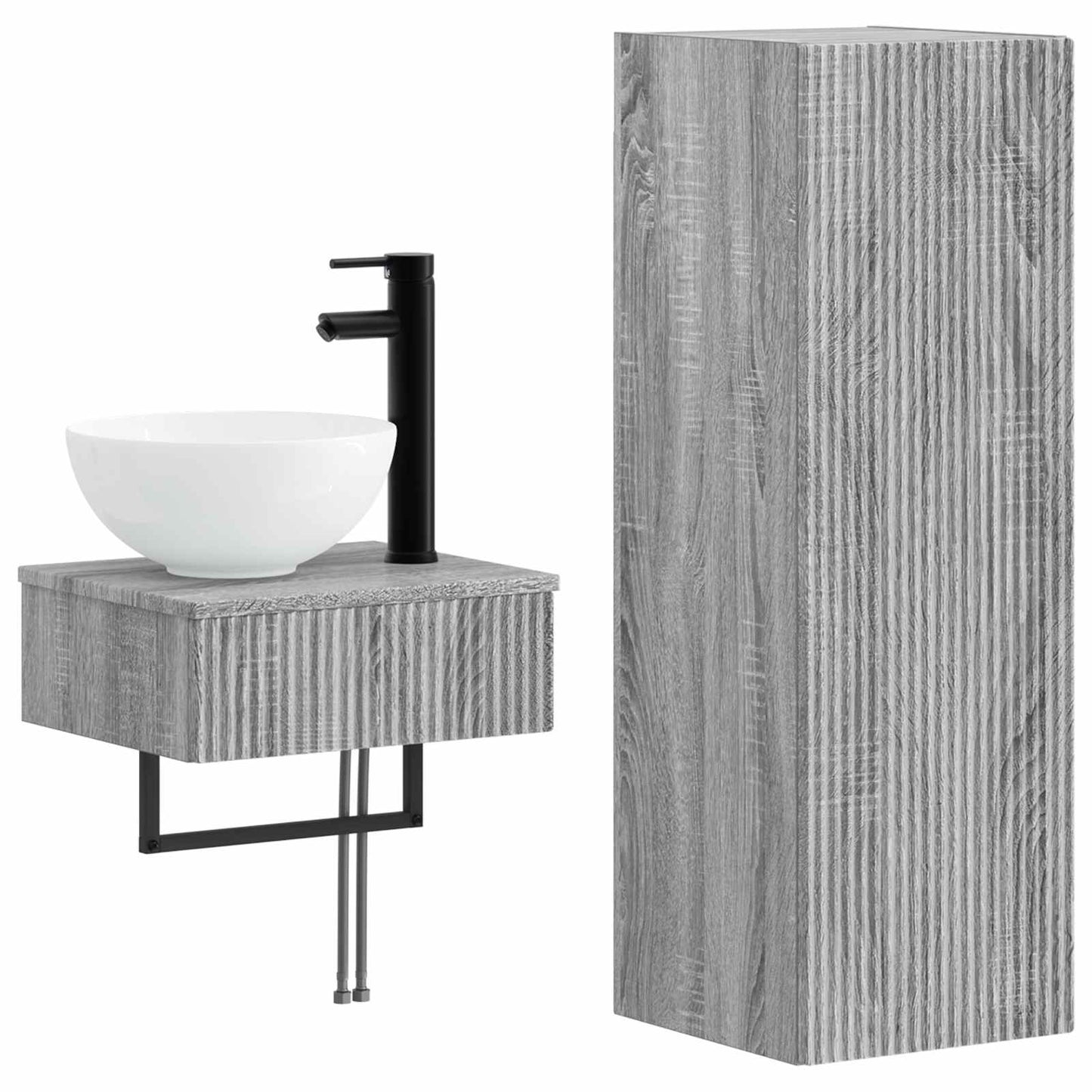 Badkamermeubelset 2 st Grijs Sonoma 33 x 34,5 x 100 cm