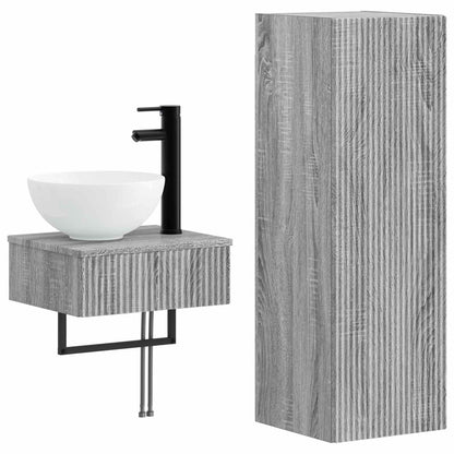 Badkamermeubelset 2 st Grijs Sonoma 33 x 34,5 x 100 cm