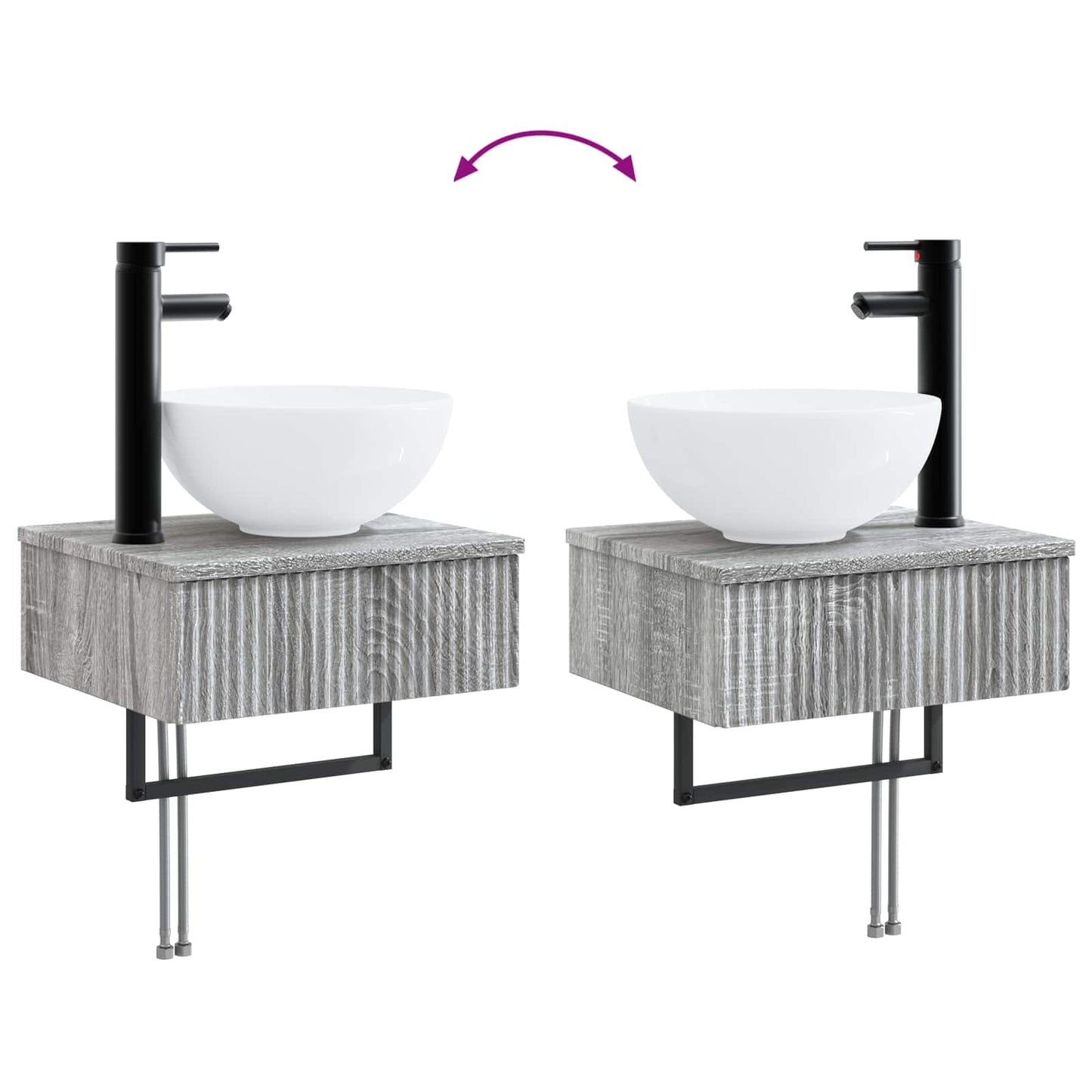 Badkamermeubelset 2 st Grijs Sonoma 33 x 34,5 x 100 cm