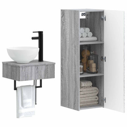 Badkamermeubelset 2 st Grijs Sonoma 33 x 34,5 x 100 cm