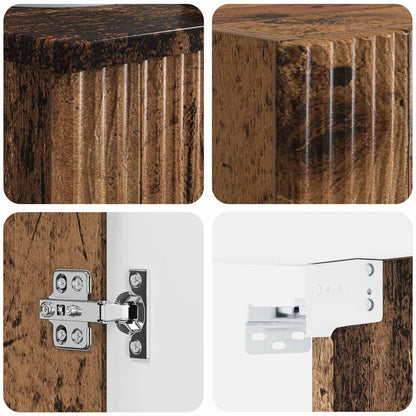 Badkamermeubelset 2 st Oud hout 33 x 34,5 x 100 cm Bewerkt hout