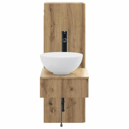 Badkamermeubelset 2 st Artisanaal eiken 33 x 34,5 x 100 cm