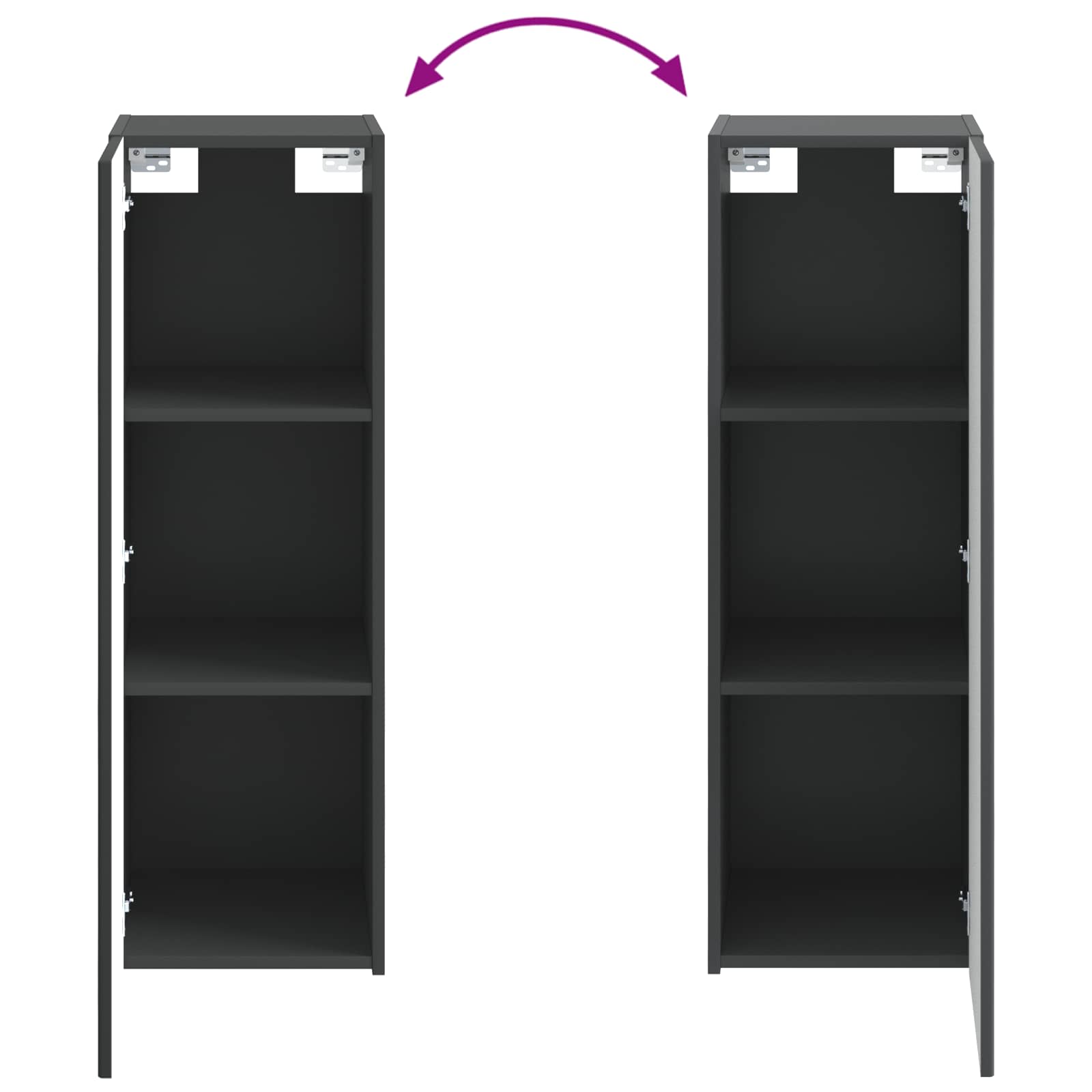 Badkamermeubelset 2 st Zwart 33 x 34,5 x 100 cm Bewerkt hout