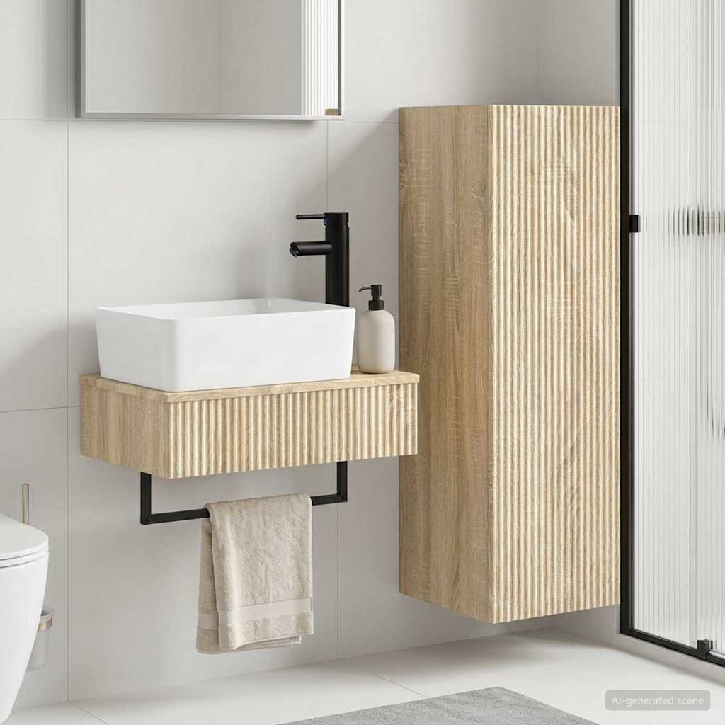 Badkamermeubelset 2 st Sonoma Eiken 33 x 34,5 x 100 cm