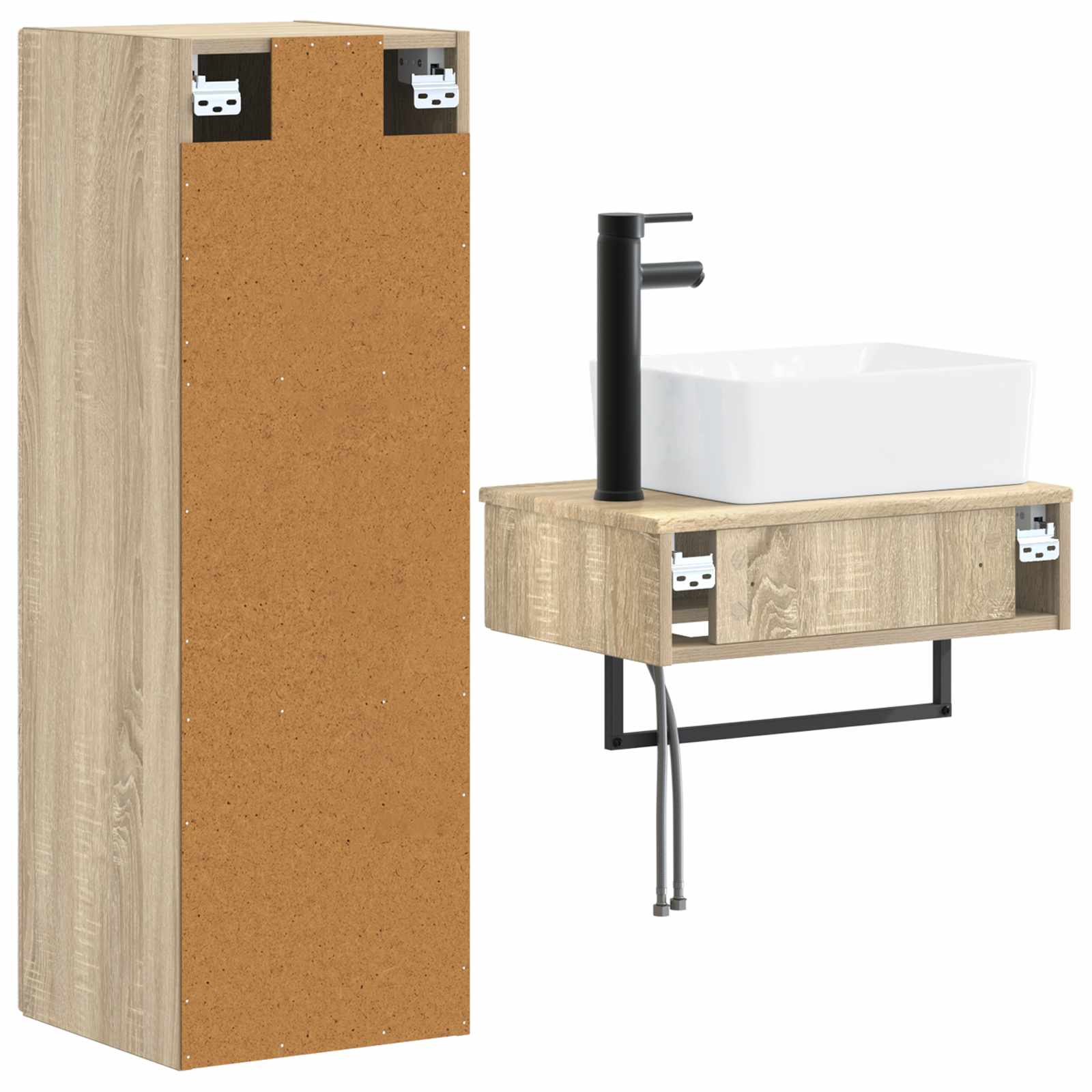 Badkamermeubelset 2 st Sonoma Eiken 33 x 34,5 x 100 cm