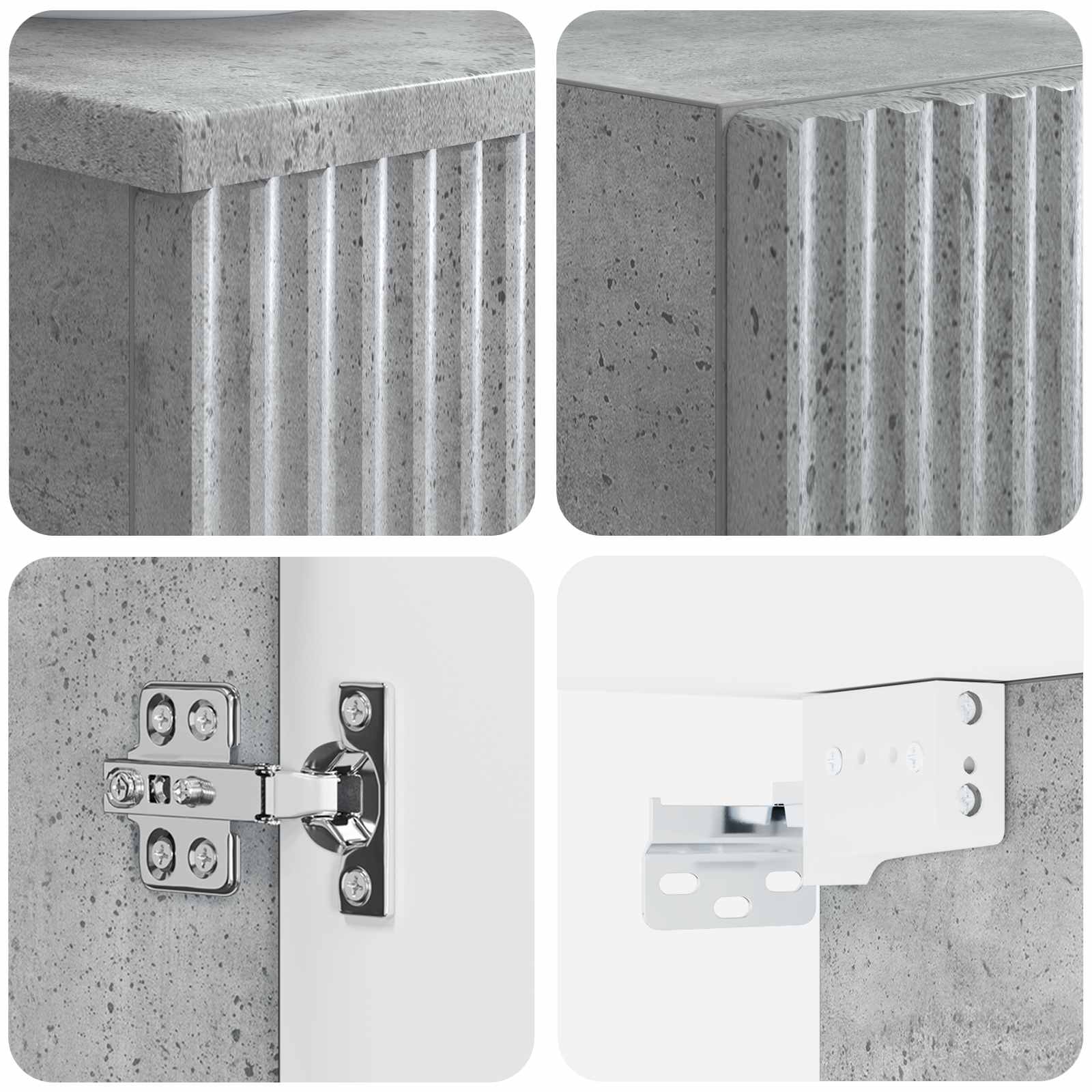 Badkamermeubelset 2 st Betongrijs 33 x 34,5 x 100 cm