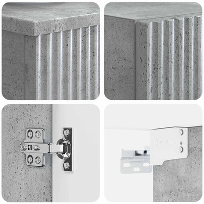 Badkamermeubelset 2 st Betongrijs 33 x 34,5 x 100 cm