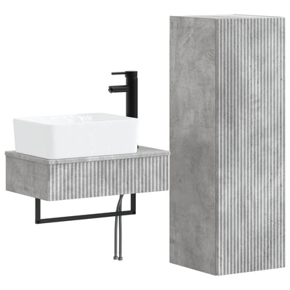Badkamermeubelset 2 st Betongrijs 33 x 34,5 x 100 cm