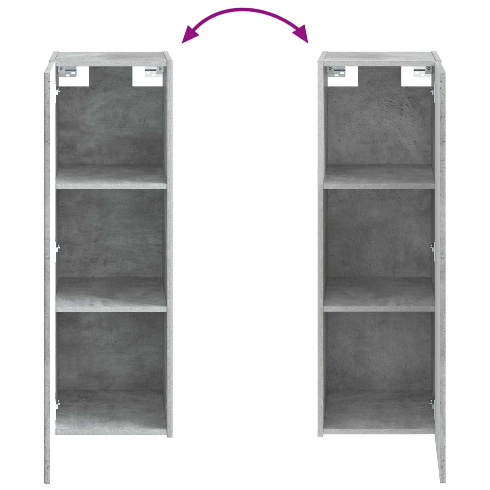Badkamermeubelset 2 st Betongrijs 33 x 34,5 x 100 cm