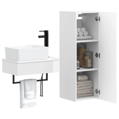 Badkamermeubelset 2 st Hoogglans Wit 33 x 34,5 x 100 cm