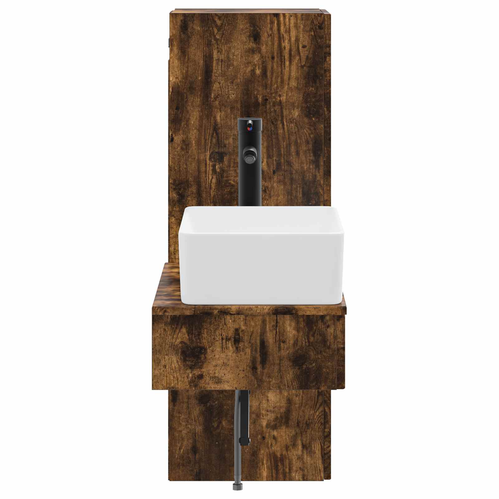 Badkamermeubelset 2 st Gerookt eiken 33 x 34,5 x 100 cm