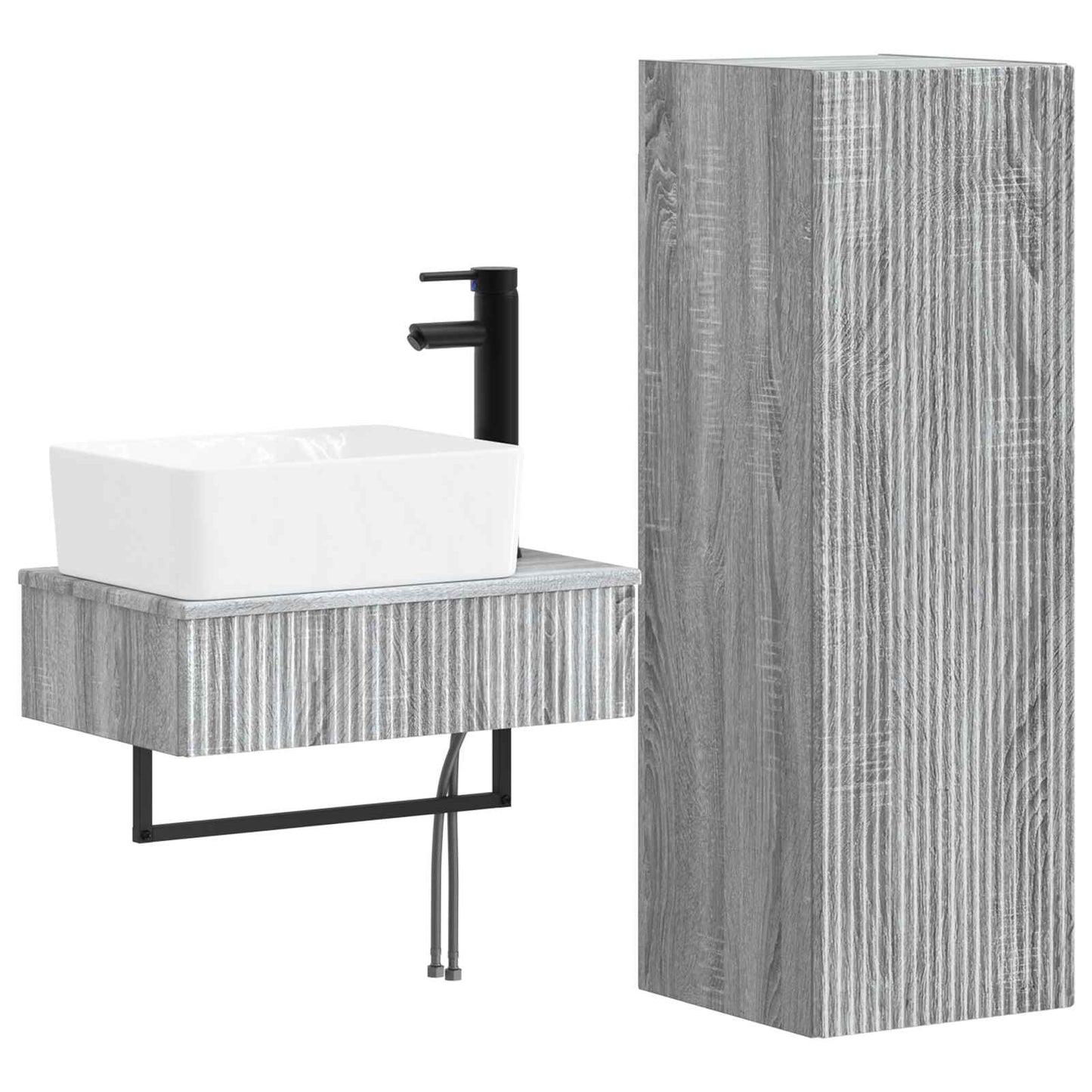Badkamermeubelset 2 st Grijs Sonoma 33 x 34,5 x 100 cm