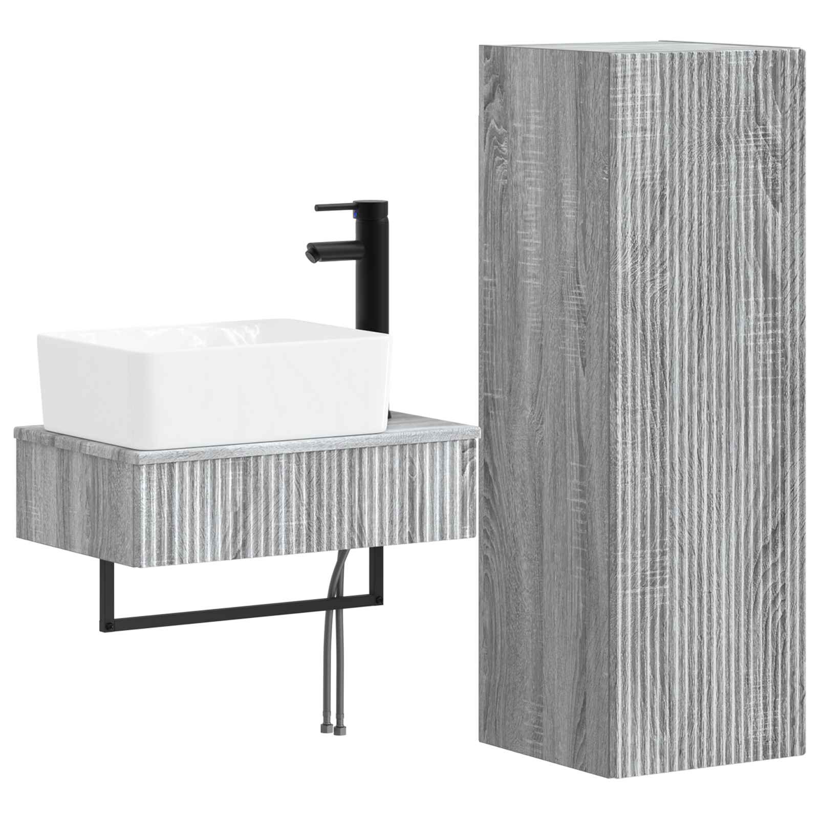 Badkamermeubelset 2 st Grijs Sonoma 33 x 34,5 x 100 cm