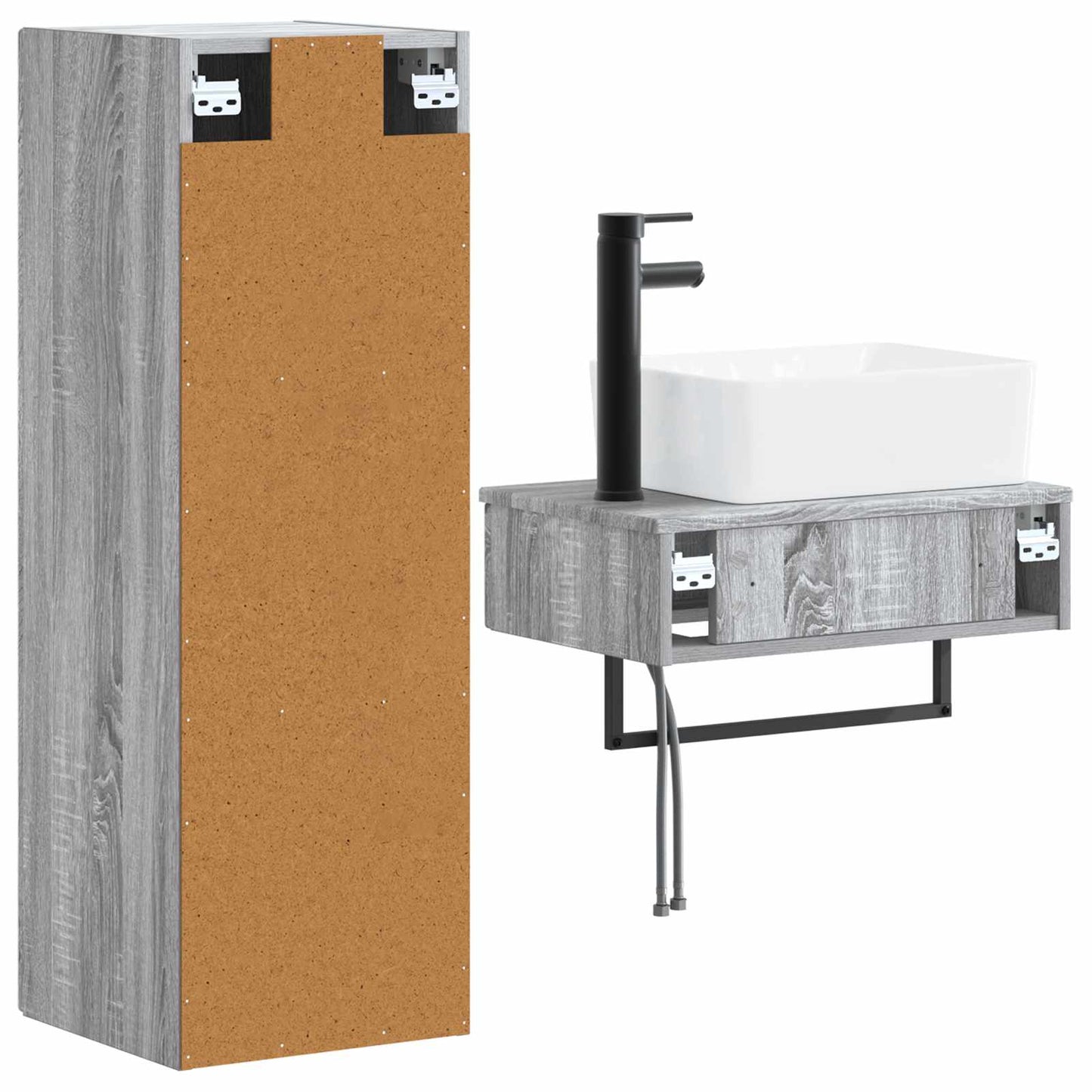Badkamermeubelset 2 st Grijs Sonoma 33 x 34,5 x 100 cm
