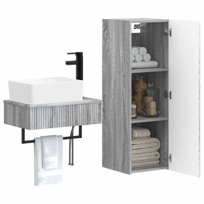 Badkamermeubelset 2 st Grijs Sonoma 33 x 34,5 x 100 cm