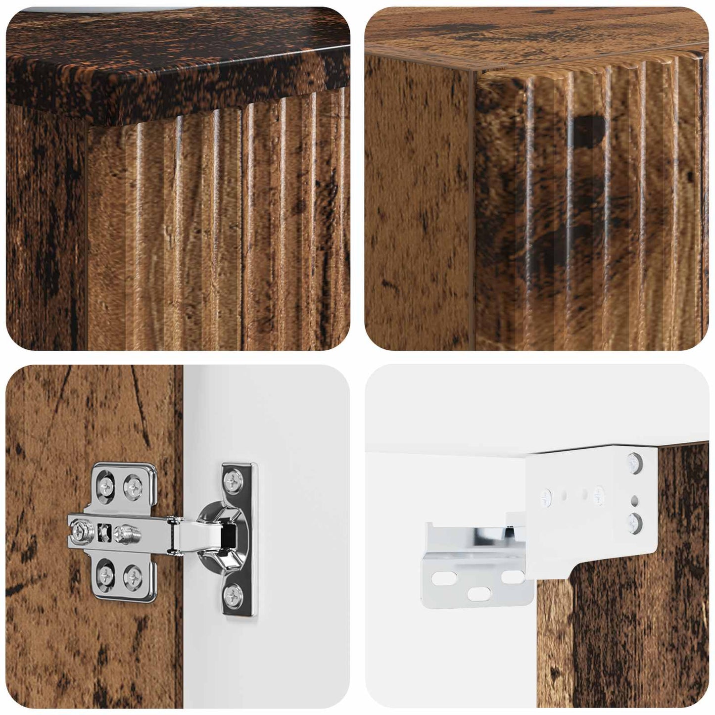 Badkamermeubelset 2 st Oud hout 33 x 34,5 x 100 cm Bewerkt hout