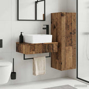 Badkamermeubelset wandmontage 2 st oud hout