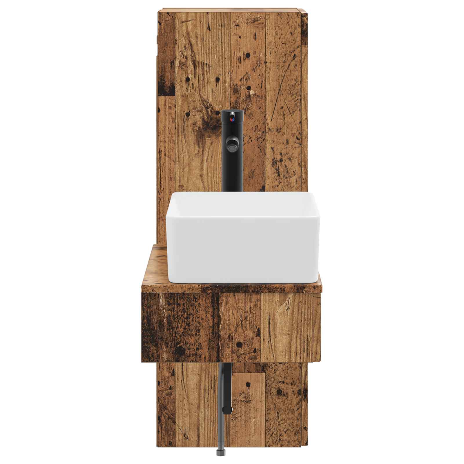 Badkamermeubelset 2 st Oud hout 33 x 34,5 x 100 cm Bewerkt hout