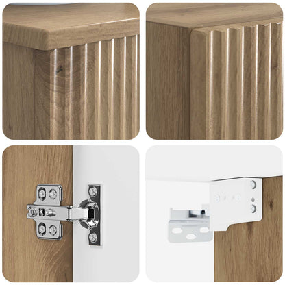 Badkamermeubelset 2 st Artisanaal eiken 33 x 34,5 x 100 cm
