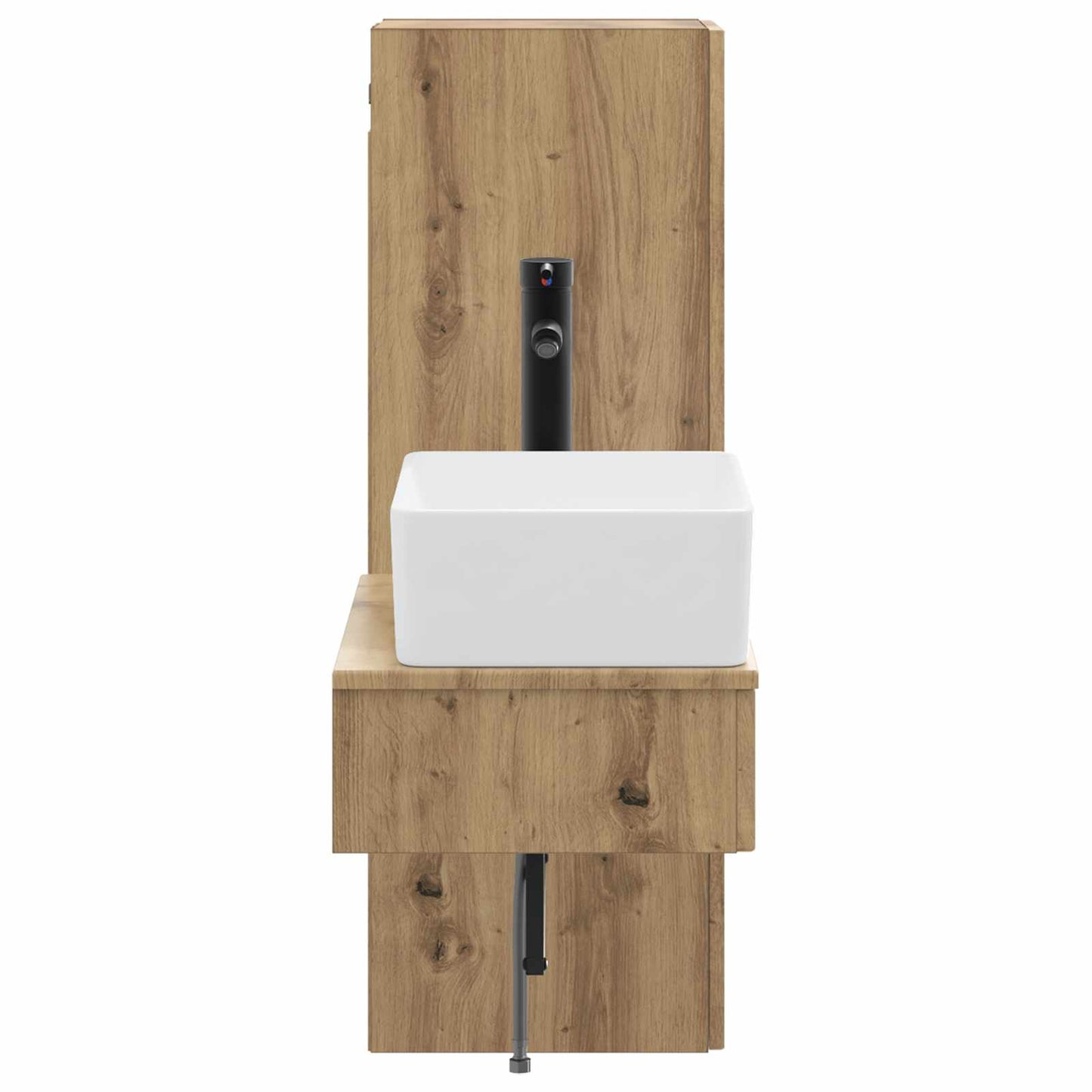 Badkamermeubelset 2 st Artisanaal eiken 33 x 34,5 x 100 cm