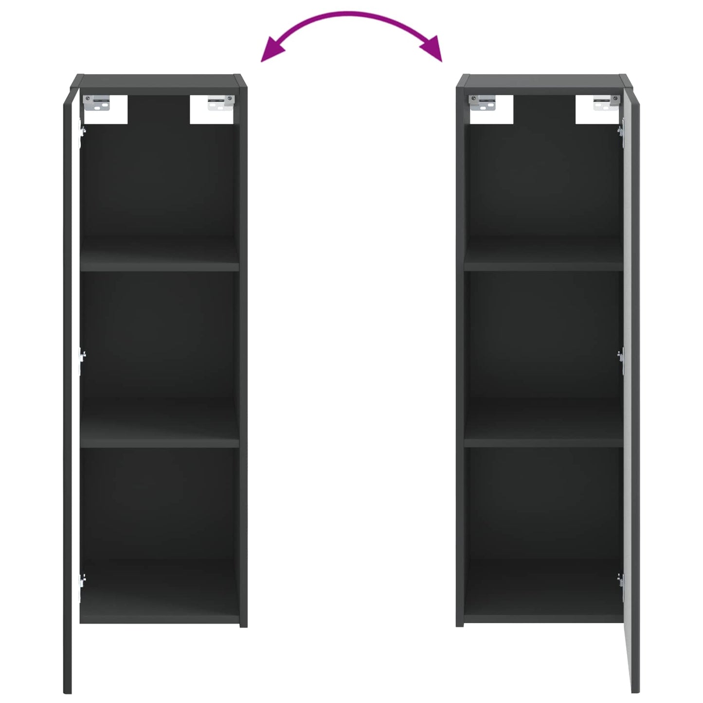 Badkamermeubelset 2 st Zwart 33 x 34,5 x 100 cm Bewerkt hout