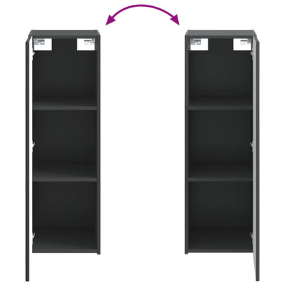 Badkamermeubelset 2 st Zwart 33 x 34,5 x 100 cm Bewerkt hout
