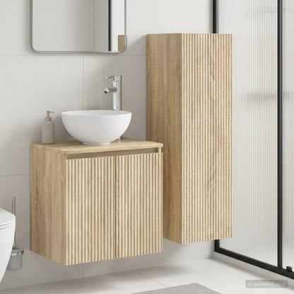 Badkamermeubelset 2 st Sonoma Eiken 33 x 34,5 x 100 cm