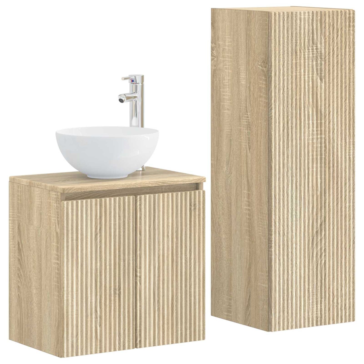Badkamermeubelset 2 st Sonoma Eiken 33 x 34,5 x 100 cm