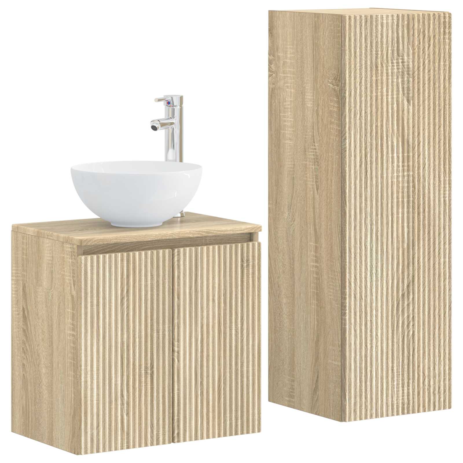 Badkamermeubelset 2 st Sonoma Eiken 33 x 34,5 x 100 cm