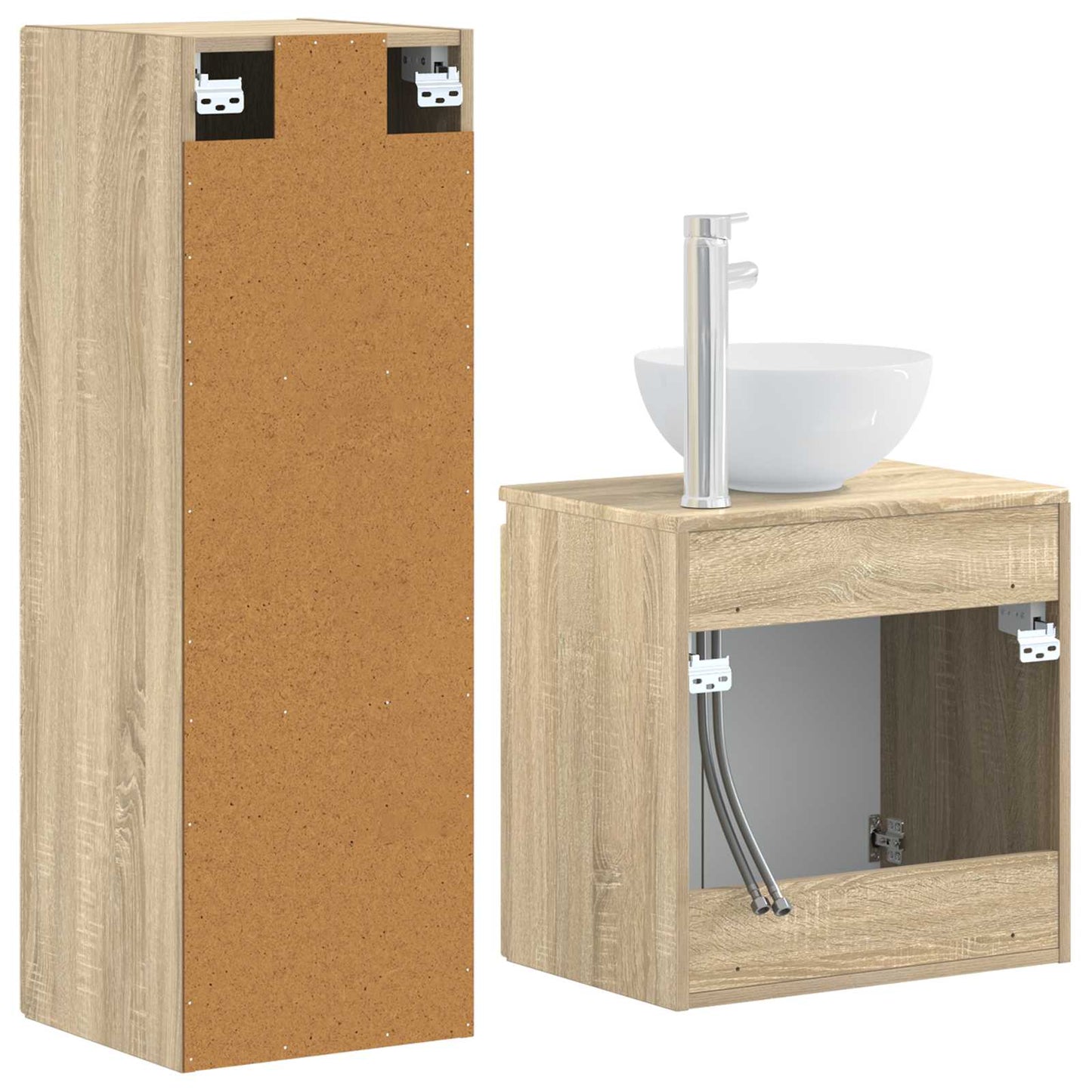 Badkamermeubelset 2 st Sonoma Eiken 33 x 34,5 x 100 cm