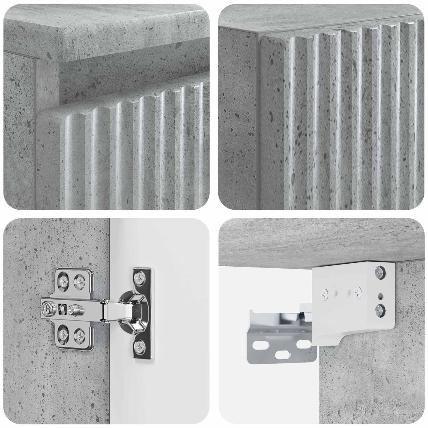 Badkamermeubelset 2 st Betongrijs 33 x 34,5 x 100 cm
