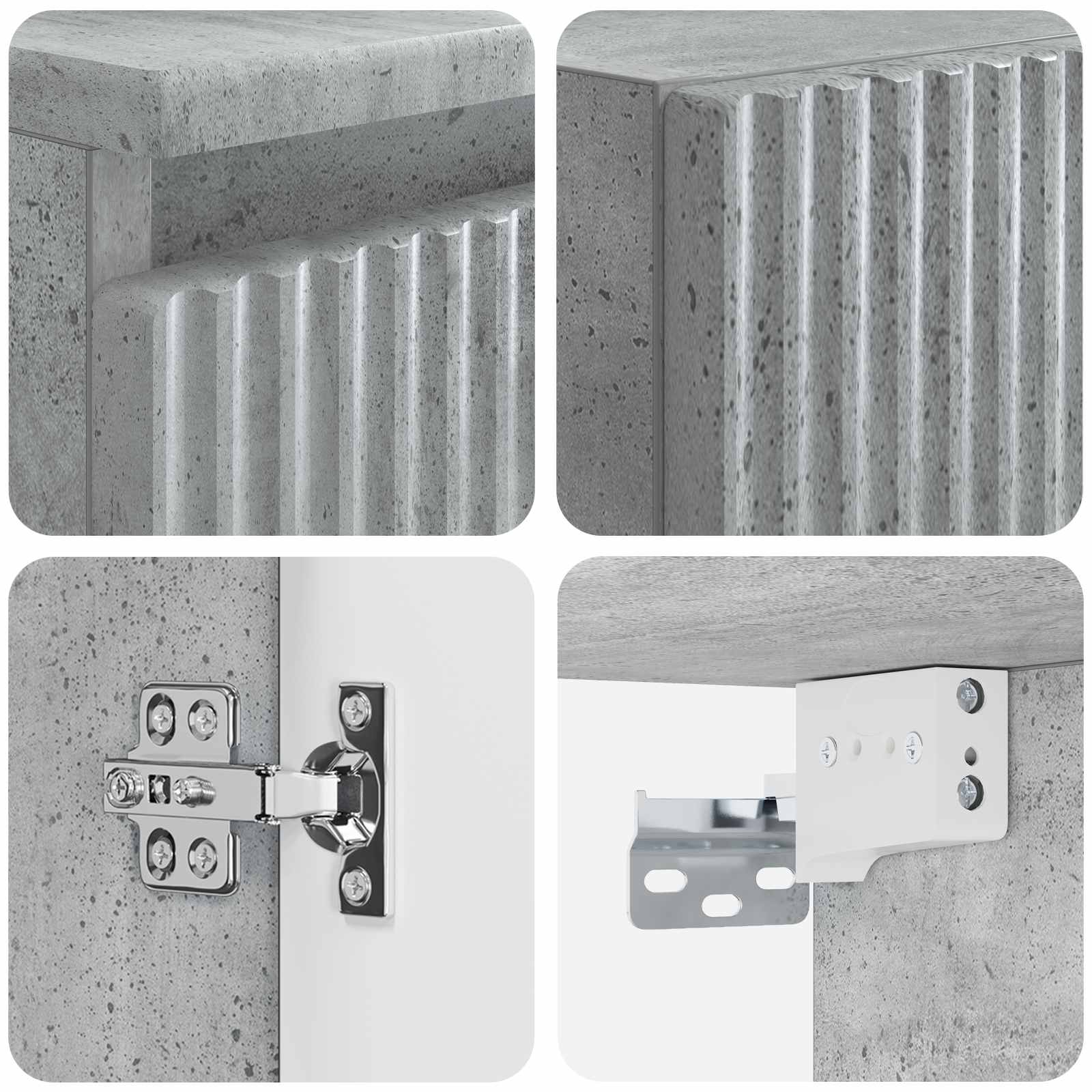 Badkamermeubelset 2 st Betongrijs 33 x 34,5 x 100 cm