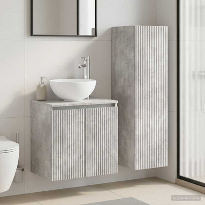 Badkamermeubelset 2 st Betongrijs 33 x 34,5 x 100 cm