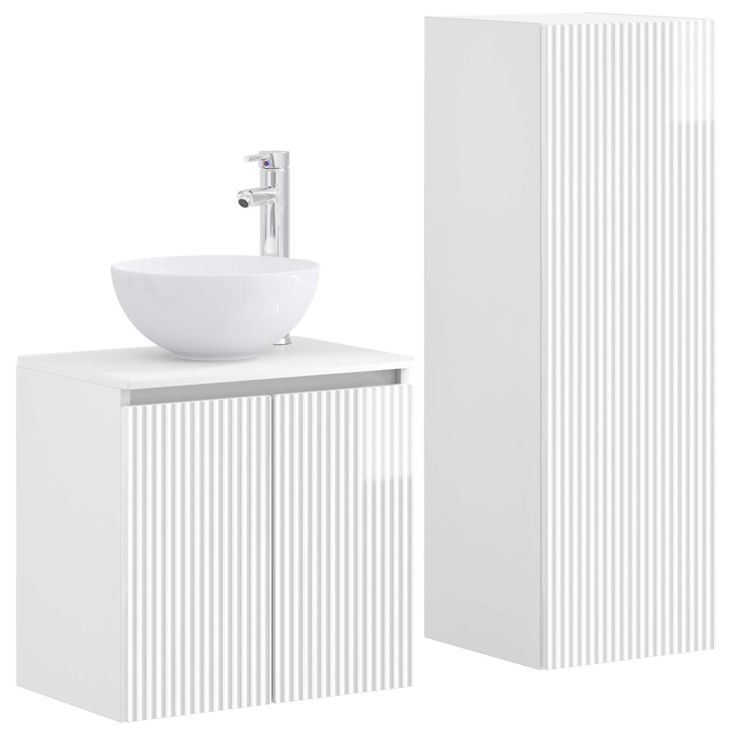 Badkamermeubelset 2 st Hoogglans Wit 33 x 34,5 x 100 cm