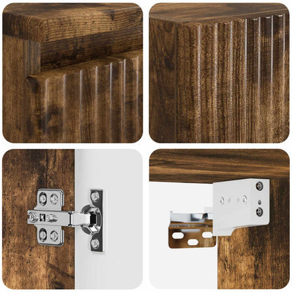 Badkamermeubelset 2 st Gerookt eiken 33 x 34,5 x 100 cm