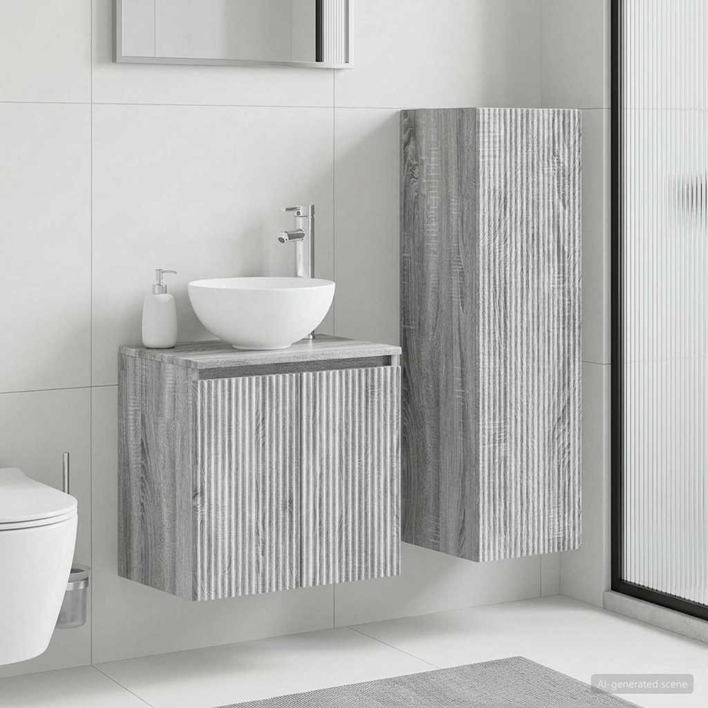 Badkamermeubelset 2 st Grijs Sonoma 33 x 34,5 x 100 cm