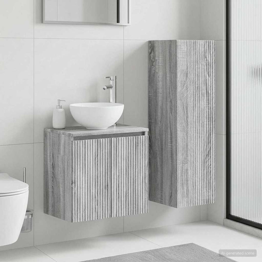 Badkamermeubelset 2 st Grijs Sonoma 33 x 34,5 x 100 cm