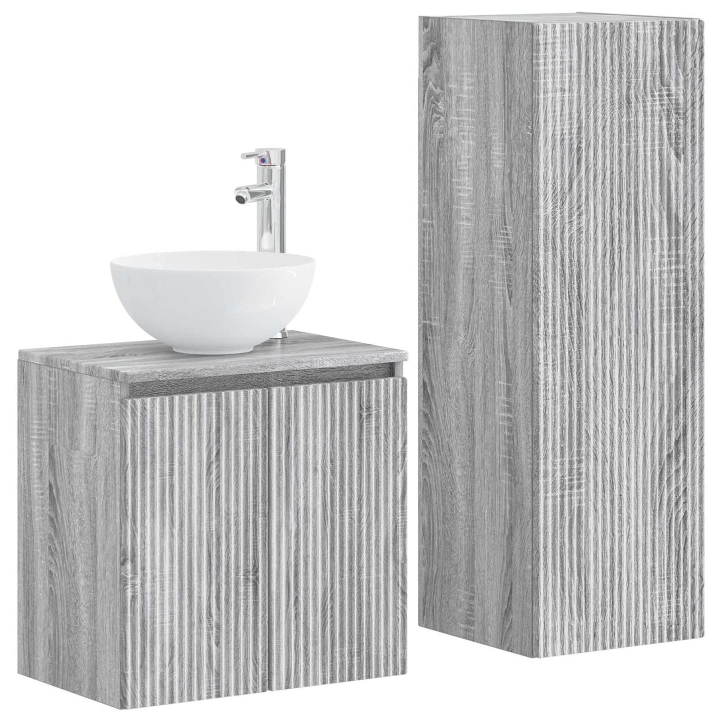 Badkamermeubelset 2 st Grijs Sonoma 33 x 34,5 x 100 cm