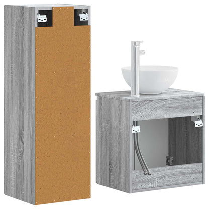Badkamermeubelset 2 st Grijs Sonoma 33 x 34,5 x 100 cm