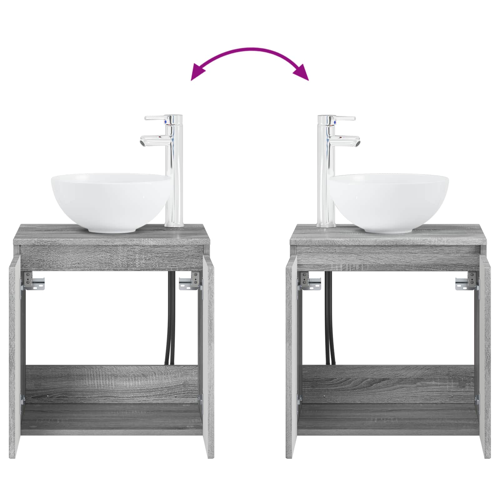 Badkamermeubelset 2 st Grijs Sonoma 33 x 34,5 x 100 cm