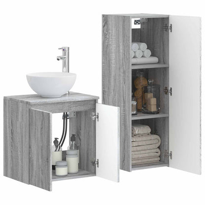 Badkamermeubelset 2 st Grijs Sonoma 33 x 34,5 x 100 cm
