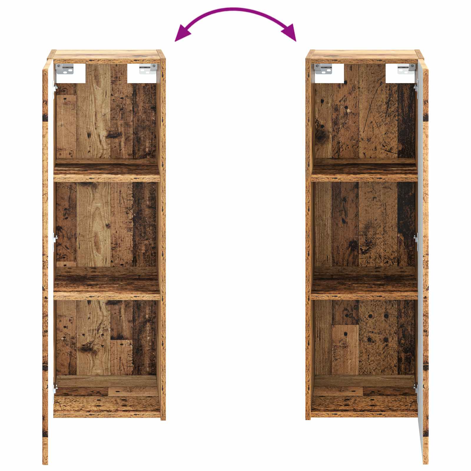 Badkamermeubelset 2 st Oud hout 33 x 34,5 x 100 cm Bewerkt hout